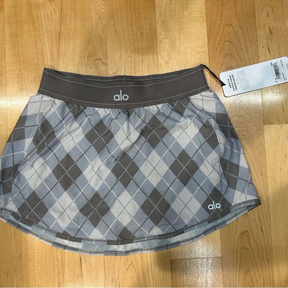 ALO Yoga Gray Argyle Skirt
